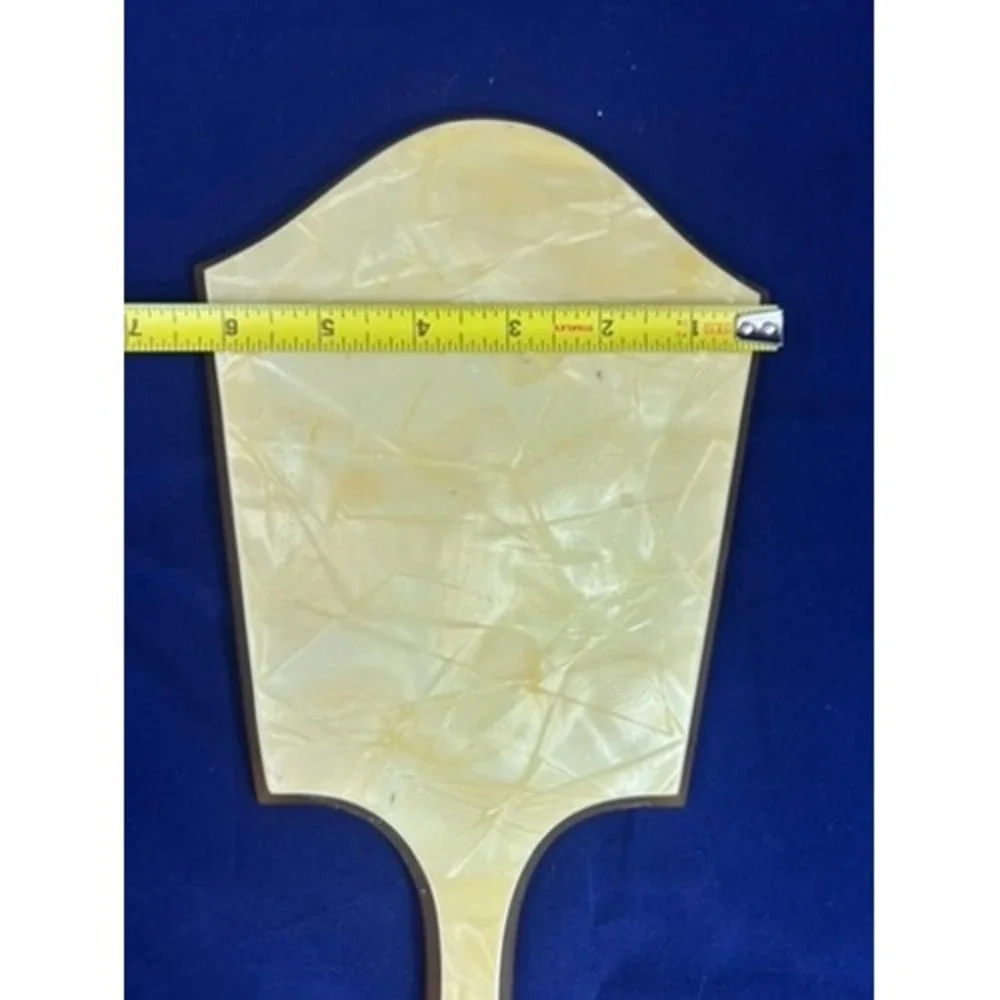 Vintage 1940s Butterscotch Lucite Hand Mirror Catalin Style Vanity Deco